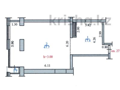 2-бөлмелі пәтер, 65.8 м², 5/20 қабат, Гагарина 310, бағасы: 56 млн 〒 в Алматы, Бостандыкский р-н