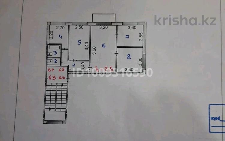 4-бөлмелі пәтер · 64 м² · 4/5 қабат, Ердена 189 — Ердена, бағасы: 20 млн ₸ в Сатпаев — фото 2