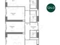 4-бөлмелі пәтер · 124 м² · 9/9 қабат, Габдуллина 22 — Байтурсынова, бағасы: 106 млн ₸ в Алматы, Бостандыкский р-н