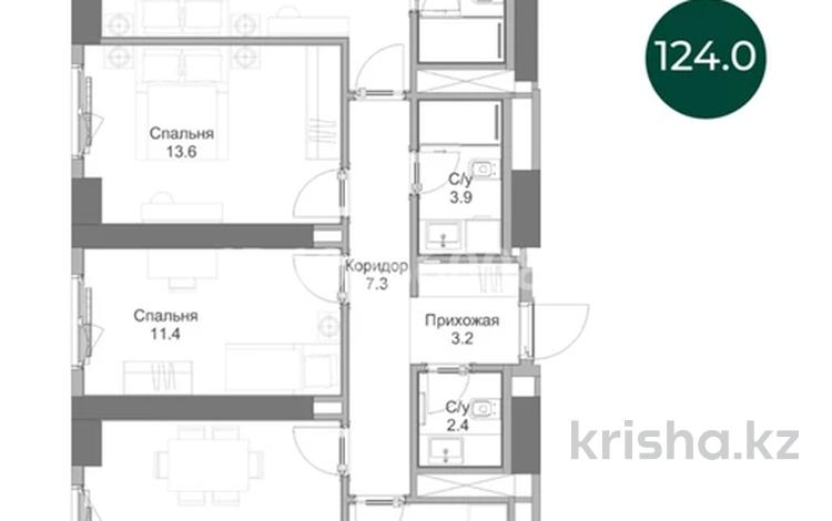 4-бөлмелі пәтер · 124 м² · 9/9 қабат, Габдуллина 22 — Байтурсынова, бағасы: 106 млн ₸ в Алматы, Бостандыкский р-н — фото 18