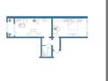 2-бөлмелі пәтер · 56.42 м² · 2/9 қабат, мкр Кайрат, ​24-я улица 1/1а, бағасы: 25.2 млн ₸ в Алматы, Турксибский р-н