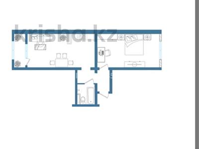 2-бөлмелі пәтер · 56.42 м² · 2/9 қабат, мкр Кайрат, ​24-я улица 1/1а, бағасы: 25.2 млн ₸ в Алматы, Турксибский р-н