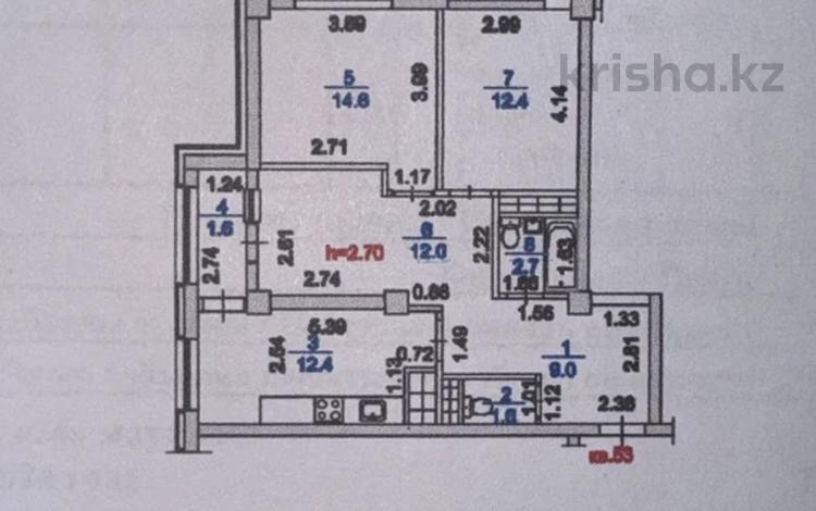 3-комнатная квартира · 67 м² · 7/12 этаж, Дарабоз 25 за 32 млн 〒 в Алматы, Алатауский р-н — фото 2