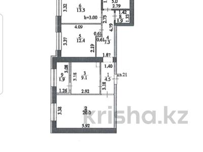 3-комнатная квартира · 75.6 м² · 6/9 этаж, Тынышбаева 10 за 40 млн ₸ в Астане, Сарайшык р-н