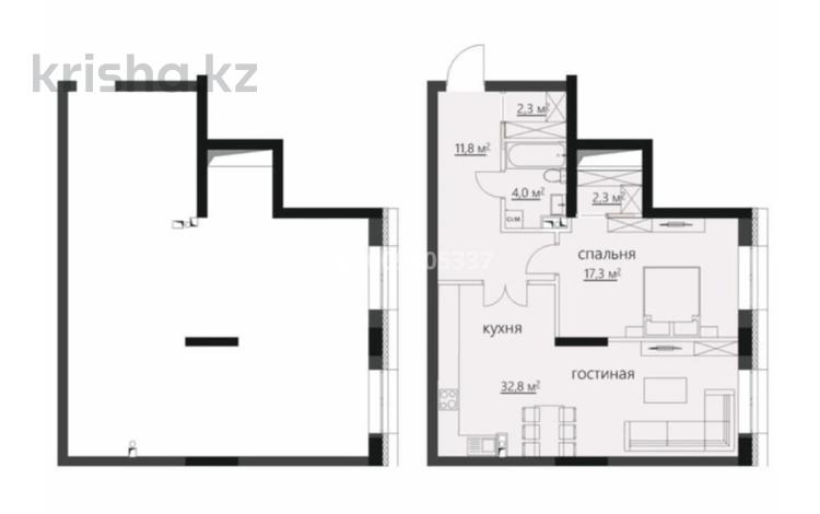 2-бөлмелі пәтер · 72 м² · 1/7 қабат, ​Улица Аманжолова 47/1, бағасы: 36.5 млн ₸ в Караганде, Казыбек би р-н — фото 2