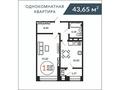 1-комнатная квартира, 43.65 м², Ж. Нажимеденова — А62 за ~ 15.9 млн 〒 в Астане, Алматы р-н — фото 2