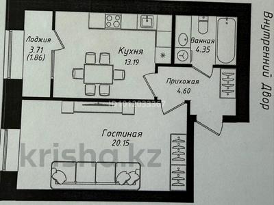 1-бөлмелі пәтер · 44.15 м² · 10/12 қабат, Улы Дала 38а, бағасы: 32 млн ₸ в Астане, Нура р-н
