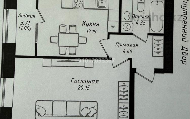 1-комнатная квартира · 44.15 м² · 10/12 этаж, Улы Дала 38а за 32 млн ₸ в Астане, Нура р-н — фото 2