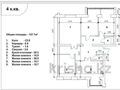 4-комнатная квартира · 147.7 м² · 5/5 этаж, мкр. Алтын орда, Ораз Татеулы 13 за 35 млн ₸ в Актобе