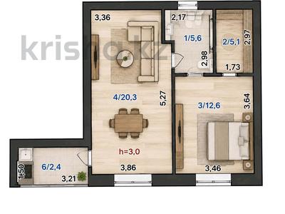 2-комнатная квартира · 51.1 м² · 9/10 этаж, Свердлова 1 за 24.5 млн ₸ в Кокшетау