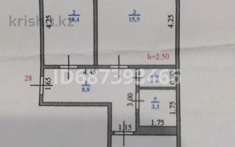 2-комнатная квартира, 52.8 м², 5/5 этаж, Курмангалиева 7/2 — 4 поликлиника за 12 млн 〒 в Уральске — фото 2