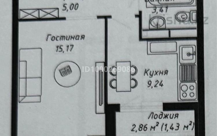 1-комнатная квартира · 35 м² · 6/9 этаж, Ахмет Байтурсынулы 14а за 22.2 млн 〒 в Астане, Сарайшык р-н — фото 2