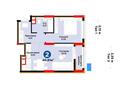 2-комнатная квартира · 41 м² · 2/17 этаж, Е 908 23 за 26 млн ₸ в Астане, Нура р-н