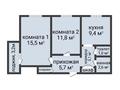 2-комнатная квартира · 51.9 м² · 7/9 этаж, Баймагамбетова 189 за 25 млн ₸ в Костанае — фото 2