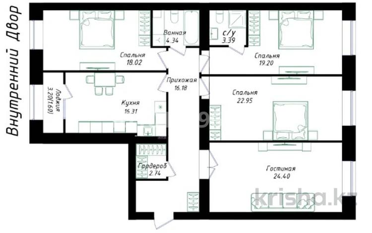 4-комнатная квартира · 130 м² · 6/12 этаж, Улы Дала 38/1 за 75 млн 〒 в Астане, Нура р-н — фото 2