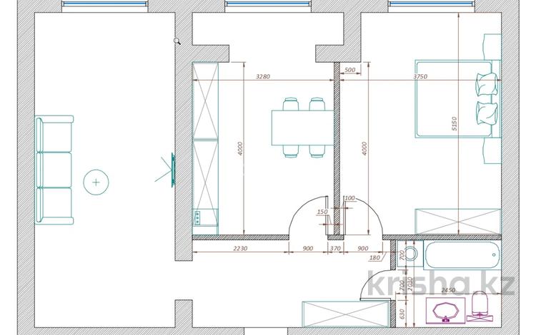 2-комнатная квартира · 68 м² · 1/4 этаж, мкр Сарыкамыс, Жарык 14 за 17 млн ₸ в Атырау — фото 2