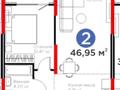 2-комнатная квартира · 47 м² · 5/12 этаж, мкр Акжар, Белжайлау за 41 млн ₸ в Алматы, Наурызбайский р-н — фото 2