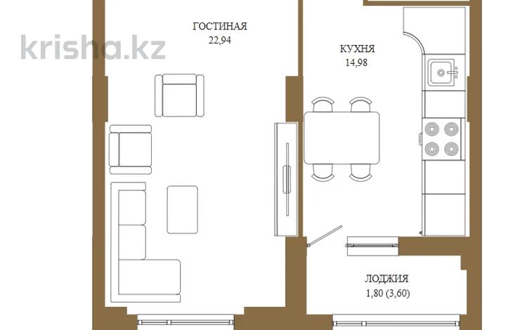 1-комнатная квартира · 51.39 м² · 16/18 этаж, Сыганак 8/5 — БЕЗ КОМИССИИ за ~ 40.6 млн ₸ в Астане, Есильский р-н — фото 3