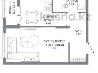 1-комнатная квартира · 36.56 м² · 2/12 этаж, Пересечение ул. Калдаякова и ул. Жургенова 44 — БЕЗ КОМИССИИ! за ~ 20.7 млн ₸ в Астане