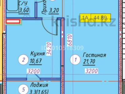 2-комнатная квартира · 45 м² · 3/6 этаж, Айналмалы 3 за 23 млн ₸ в Алматы, Алатауский р-н