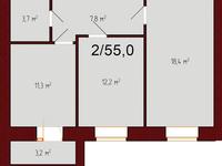 2-комнатная квартира · 55 м² · 5/9 этаж, Рабочая 160 за ~ 23.7 млн ₸ в Костанае