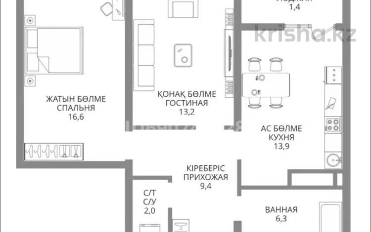 2-комнатная квартира, 64.4 м², 11/12 этаж, Райымбека — Ауезова - Райымбека - Гоголя