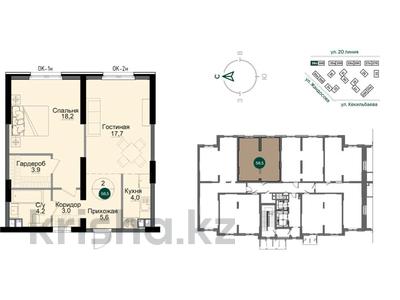 2-бөлмелі пәтер · 58.5 м² · 2/14 қабат, Утепова 31, бағасы: 36.5 млн ₸ в Алматы, Бостандыкский р-н