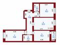 3-бөлмелі пәтер · 90 м² · 9/10 қабат, Казбек би 37 — Казыбек Би, бағасы: 43.5 млн ₸ в Астане, Нура р-н