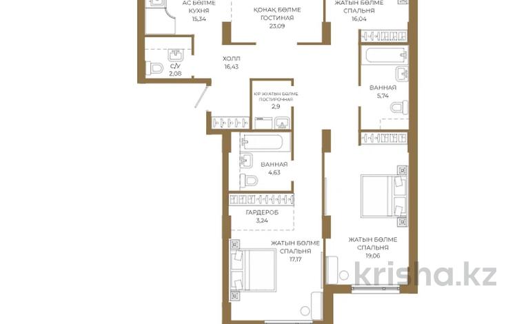4-комнатная квартира · 127.39 м² · 5/12 этаж, Достык 8/5 за ~ 92 млн ₸ в Астане, Есильский р-н — фото 2