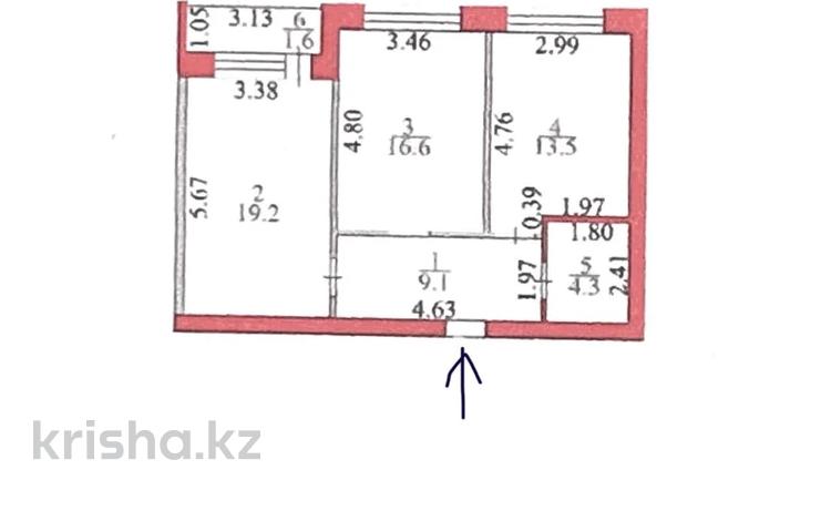 2-комнатная квартира, 65 м², 1/5 этаж, мкр Михайловка , Акадeмическая 9/10 — Кооперативный за 14.9 млн 〒 в Караганде, Казыбек би р-н — фото 6