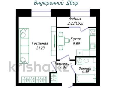 1-бөлмелі пәтер · 42 м² · 10/12 қабат, Чингиз Айтматов 30а, бағасы: 24.5 млн ₸ в Астане, Нура р-н
