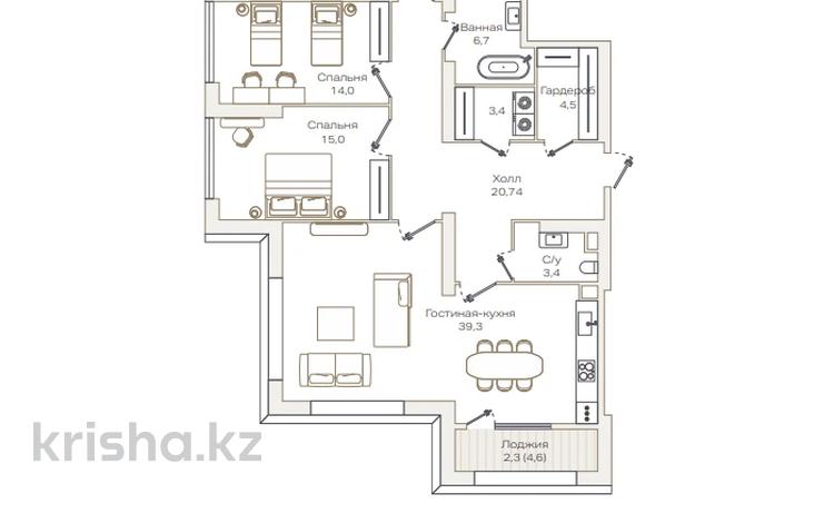 4-комнатная квартира · 138.2 м², Проспект Аль-Фараби и улица Маркова — БЕЗ КОМИССИИ за ~ 185.4 млн ₸ в Алматы, Бостандыкский р-н — фото 9