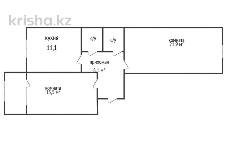 2-бөлмелі пәтер · 63.2 м² · 2/5 қабат, Промышленная, бағасы: 27.5 млн ₸ в Костанае — фото 2