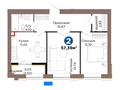 2-бөлмелі пәтер · 57.39 м² · 9/9 қабат, Е 354 5, бағасы: ~ 40.9 млн ₸ в Астане, Есильский р-н — фото 3