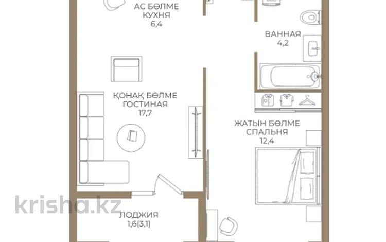 2-бөлмелі пәтер · 49.8 м² · 9/9 қабат, Ботакоз 5 — БЕЗ КОМИССИИ! УСПЕЙТЕ ПРИОБРЕСТИ СО СКИДКОЙ, бағасы: ~ 30.5 млн ₸ в Алматы, Алатауский р-н — фото 2