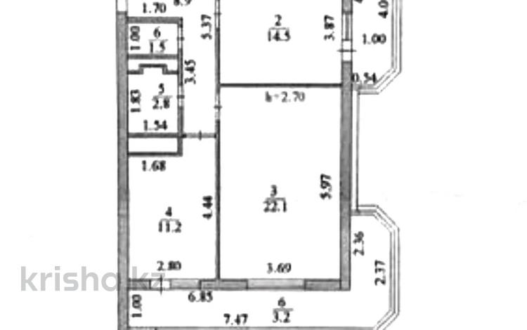 2-комнатная квартира, 67 м², 13/17 этаж, Тауелсиздик 34/1 — Астана Молл, Дворец Школьников за ~ 26.5 млн 〒 — фото 7