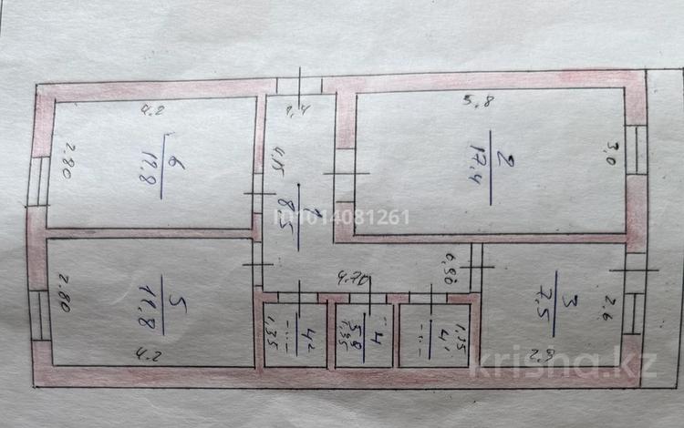 Жеке үй · 3 бөлме · 62.9 м² · 62.9 жүзд., Рыскулова 103 6 — Колледж бен 140 мектеп жақта, бағасы: 8.8 млн ₸ в Абай — фото 2