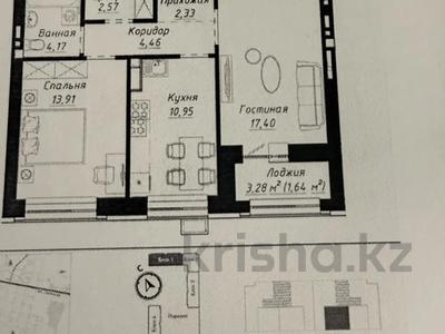2-бөлмелі пәтер · 58 м² · 9/9 қабат, Чингиз Айтматов 1, бағасы: 28.9 млн ₸ в Астане, Нура р-н