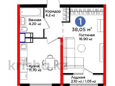 1-комнатная квартира, 38 м², 7/12 этаж, мкр Нурсат, ​Туркия за 23 млн 〒 в Шымкенте, Каратауский р-н