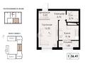 1-комнатная квартира · 36.41 м² · 8/9 этаж, Ташкентский тракт за 21.5 млн ₸ в Иргели