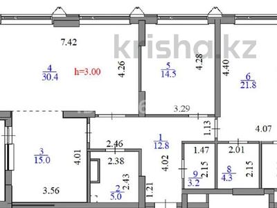 3-комнатная квартира · 113.3 м² · 8/21 этаж, Бухар жырау 20 — между Туран и Кабанбай Батыра за 102 млн ₸ в Астане, Нура р-н