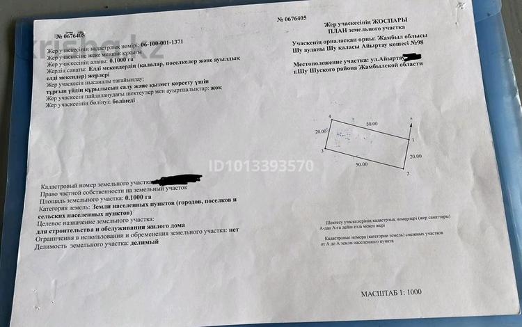 Жер телімі · 10 сотық, Айыртау — Сзади Султан Паласа, бағасы: 1.8 млн ₸ в Шу — фото 2