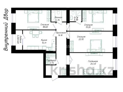4-бөлмелі пәтер · 130 м² · 9/12 қабат, Улы Дала 38/1, бағасы: 74.5 млн ₸ в Астане, Нура р-н