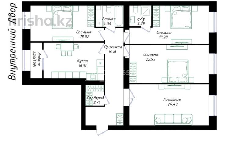 4-комнатная квартира · 130 м² · 9/12 этаж, Улы Дала 38/1 за 74.5 млн ₸ в Астане, Нура р-н — фото 3