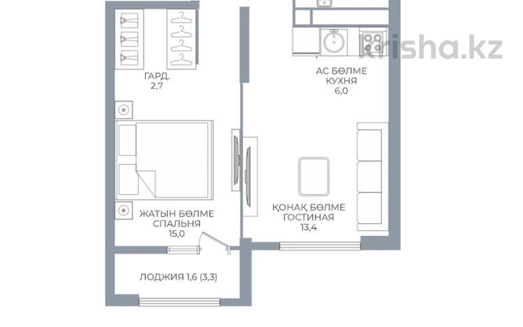 2-комнатная квартира · 49 м² · 7/16 этаж, Сатпаева 90/58 за 41 млн ₸ в Алматы, Бостандыкский р-н — фото 2