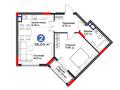 2-бөлмелі пәтер · 56.05 м², ул. Е 117, 55, бағасы: ~ 35.4 млн ₸ в Астане, Есильский р-н — фото 3