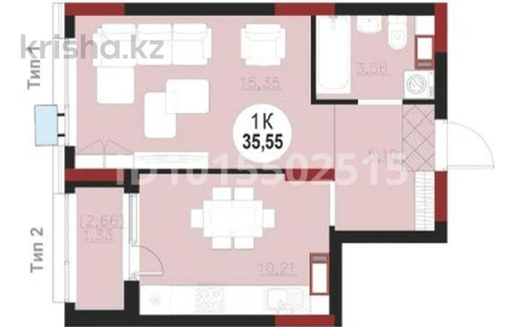 1-комнатная квартира · 36 м² · 7/16 этаж, Айтыматова 71 за 25 млн ₸ в Астане, Нура р-н — фото 2