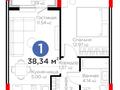 2-комнатная квартира · 39 м² · 3/9 этаж, Туран 57/5 за 32 млн ₸ в Астане, Есильский р-н