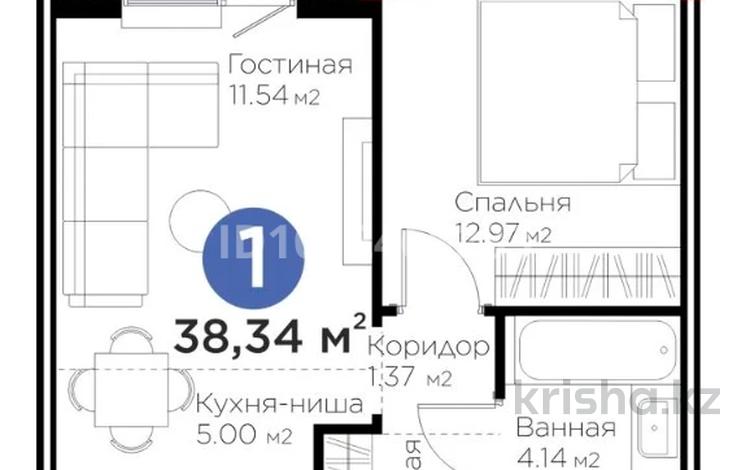 2-комнатная квартира · 39 м² · 3/9 этаж, Туран 57/5 за 32 млн ₸ в Астане, Есильский р-н — фото 2