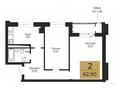 2-комнатная квартира · 62.9 м², Улица Чингиз Айтматов, 63 за 25.5 млн ₸ в Астане, Нура р-н — фото 3